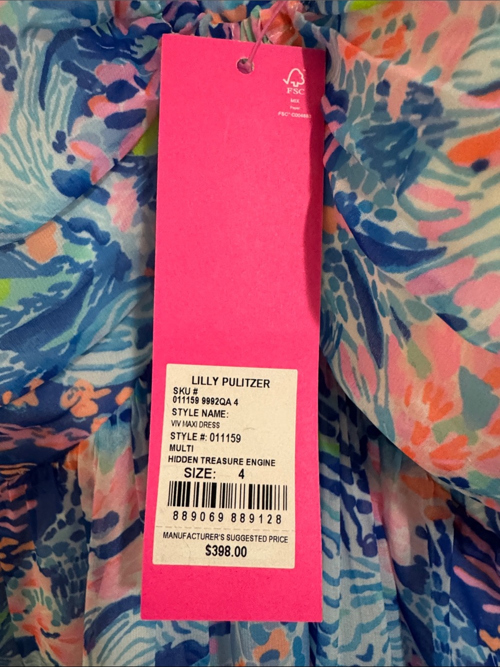 Lilly Pulitzer Blue Pink Green Floral Halter Maxi Dress - Picture 2 of 2